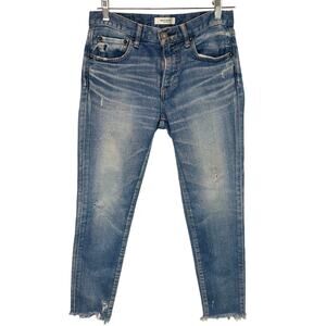 Japanese Selvedge Moussy Vintage Jeans Women 26 Blue Diana Distressed Raw Hem